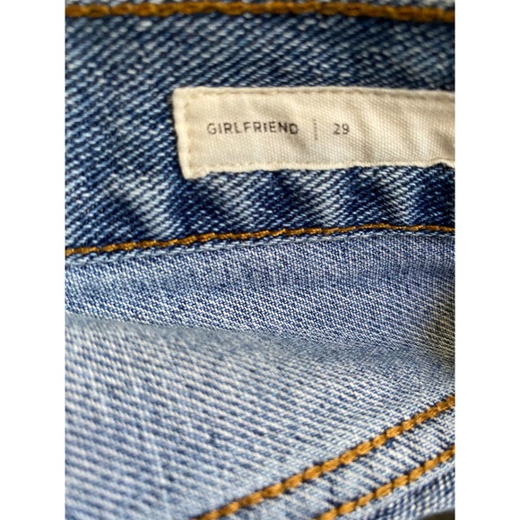 Pacsun High Rise Distressed Patch Work Girlfriend Jeans 29 - Picture 5 of 12